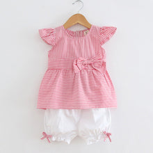 Load image into Gallery viewer, Newborn Kid Baby Girl Striped Cute Bow