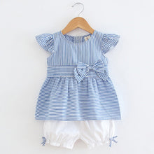 Load image into Gallery viewer, Newborn Kid Baby Girl Striped Cute Bow