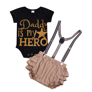 Summer Baby Girl Ruffled Overall Outfit