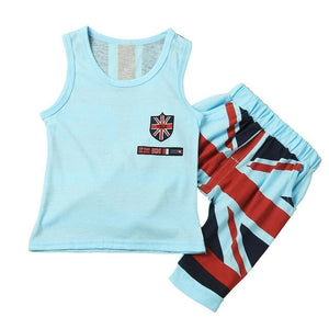 2pcs Kids Baby Boys Cummer Clothes Set Fashion