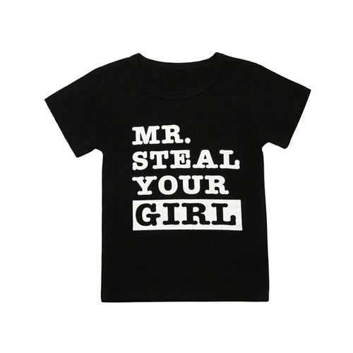 Kids Child Baby Boys Summer T-shirt Letter Printed
